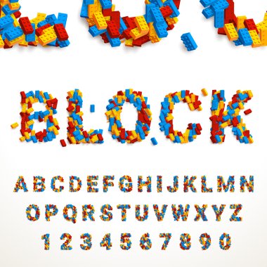 renkli blokları yapılan yazı