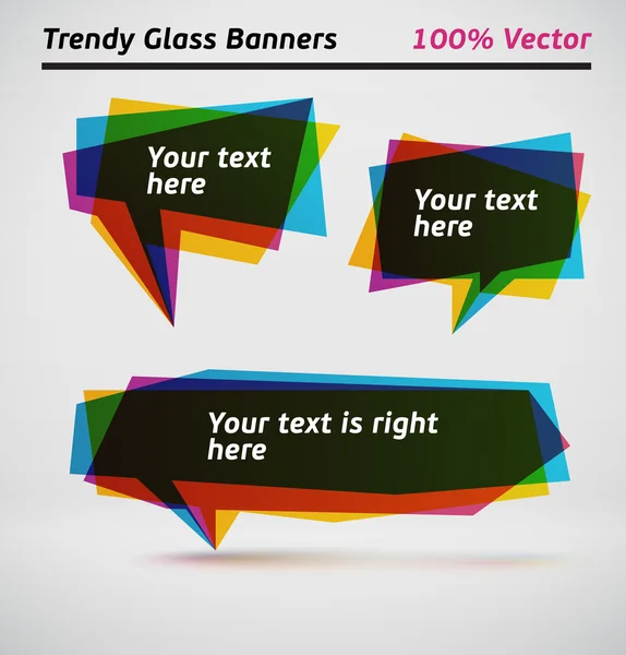 Kleurrijke abstracte glas banners — Stockvector