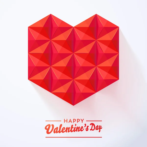 Cuore di origami rosso — Vettoriale Stock