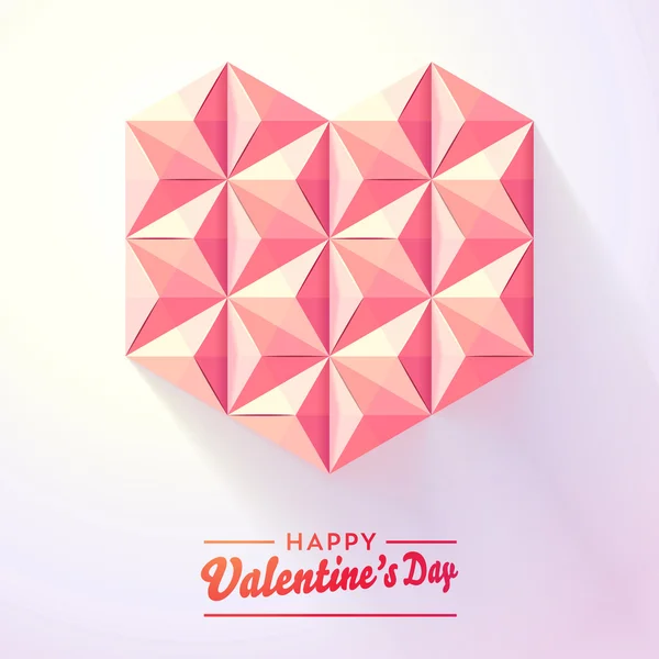 Roze origami hart — Stockvector