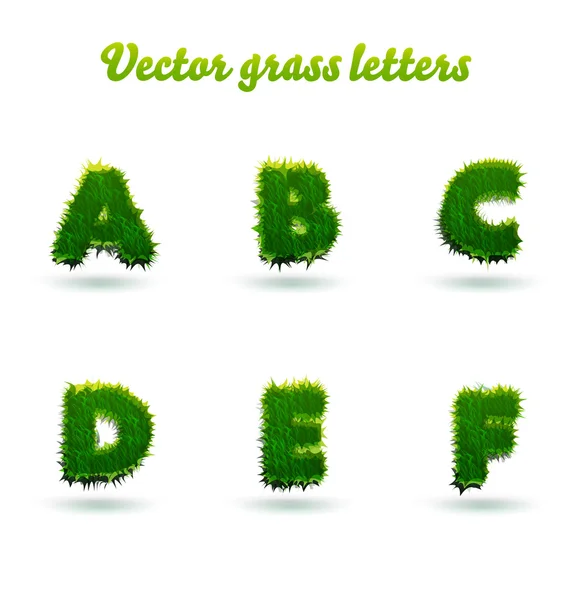 Letras de hierba verde — Vector de stock