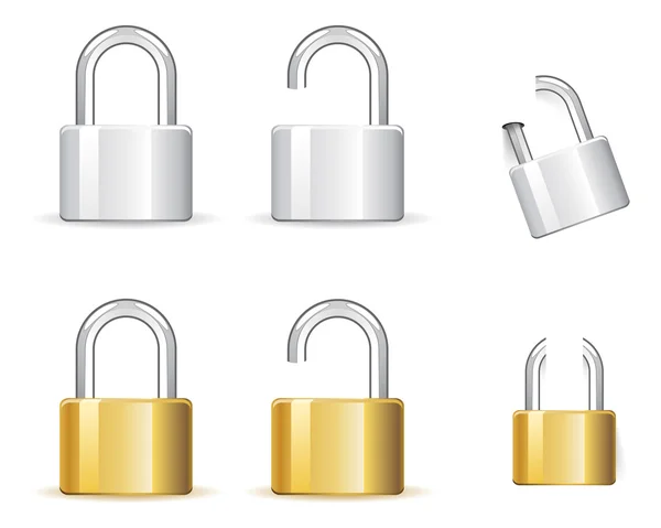 Glossy padlocks icons — Stock Vector