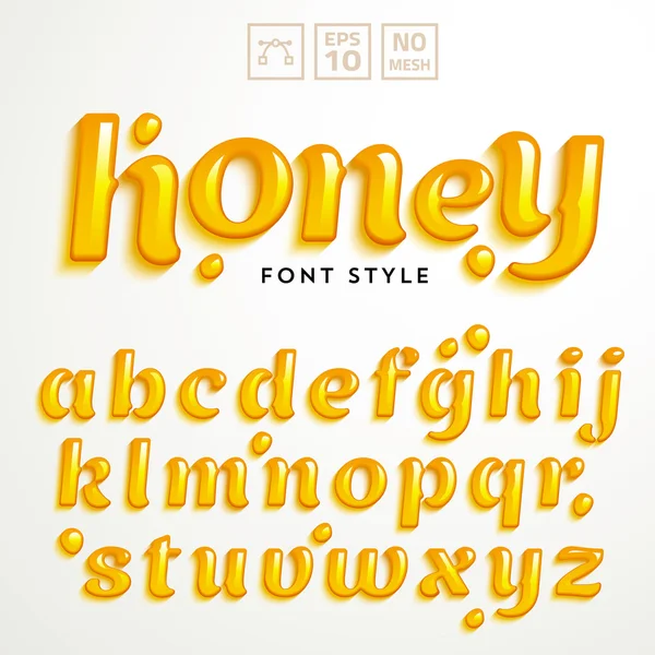 Latin alphabet made of honey — Stock Vector