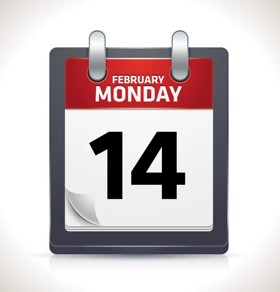 Február naptár ikonra — Stock Vector