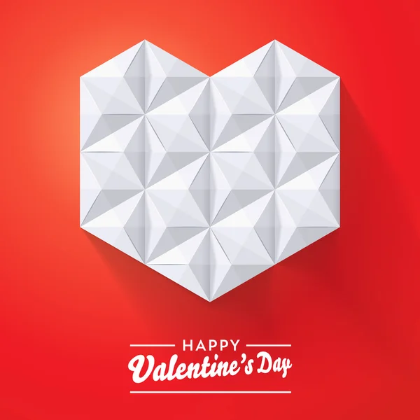 Cuore origami bianco — Vettoriale Stock