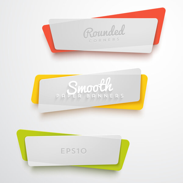 set of translucent plastic banners