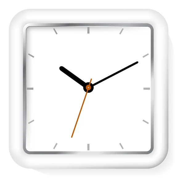 正方形の白い時計 — ストックベクタ