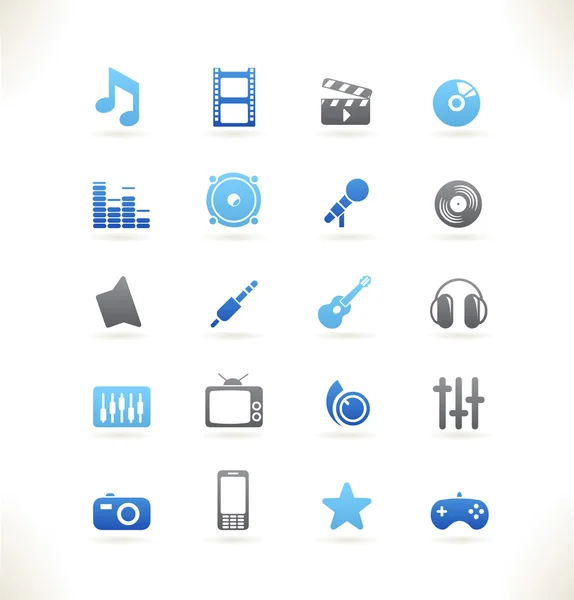 Set of Media icons — Stock Vector