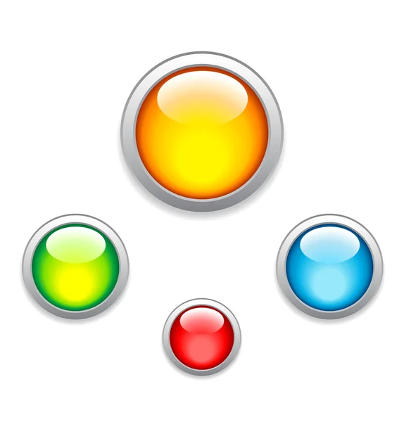 Kolorowe przyciski okrągłe — Wektor stockowy