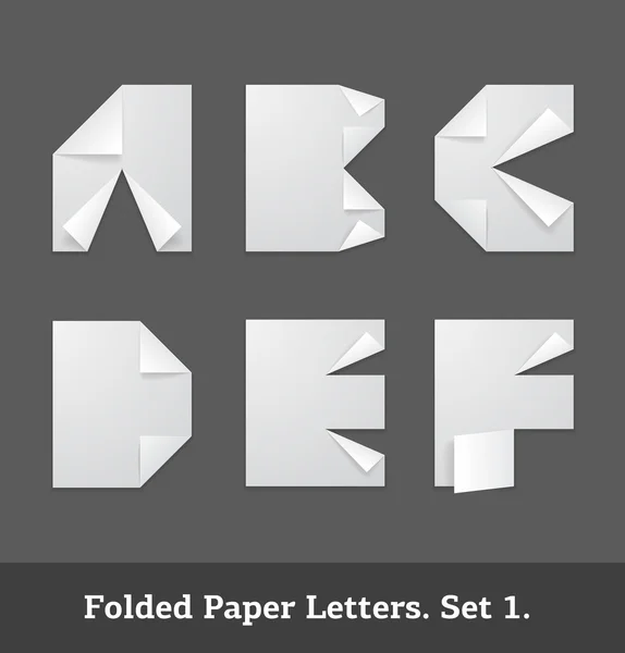 Folded paper letters — Stock Vector