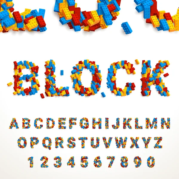 Caractère composé de blocs colorés — Image vectorielle