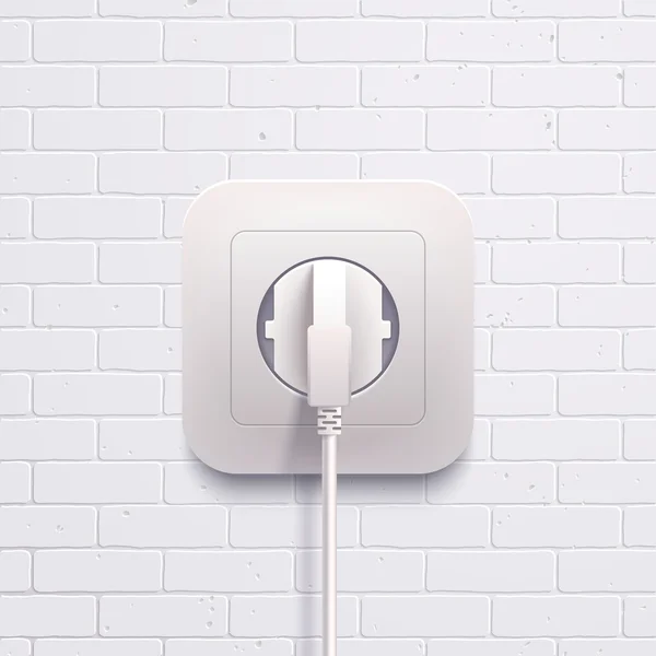 Electric white socket plug — Stock Vector