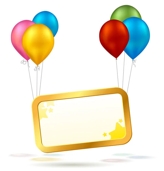 Celebration sign with colorful balloons Stock Vector