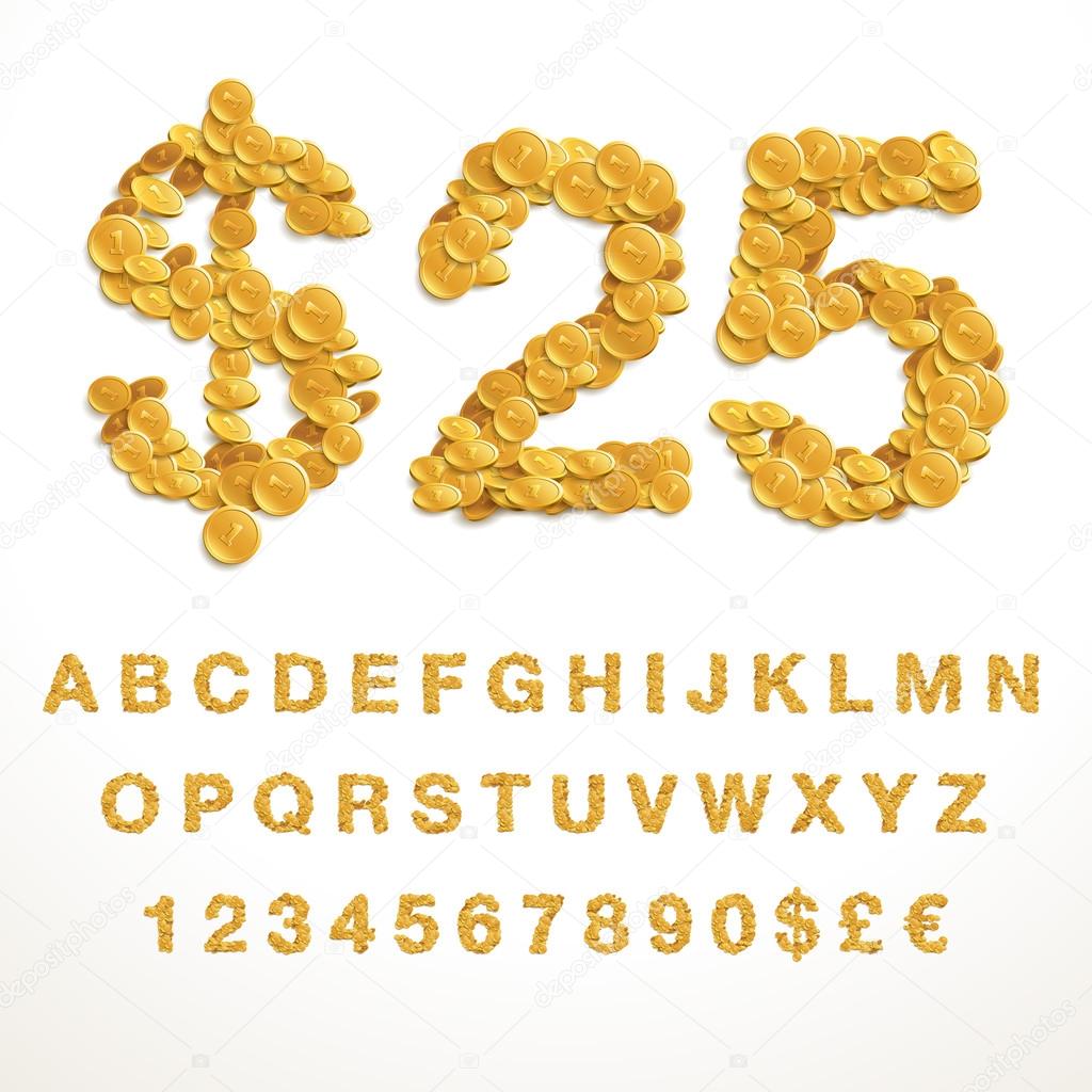 font style made of coins