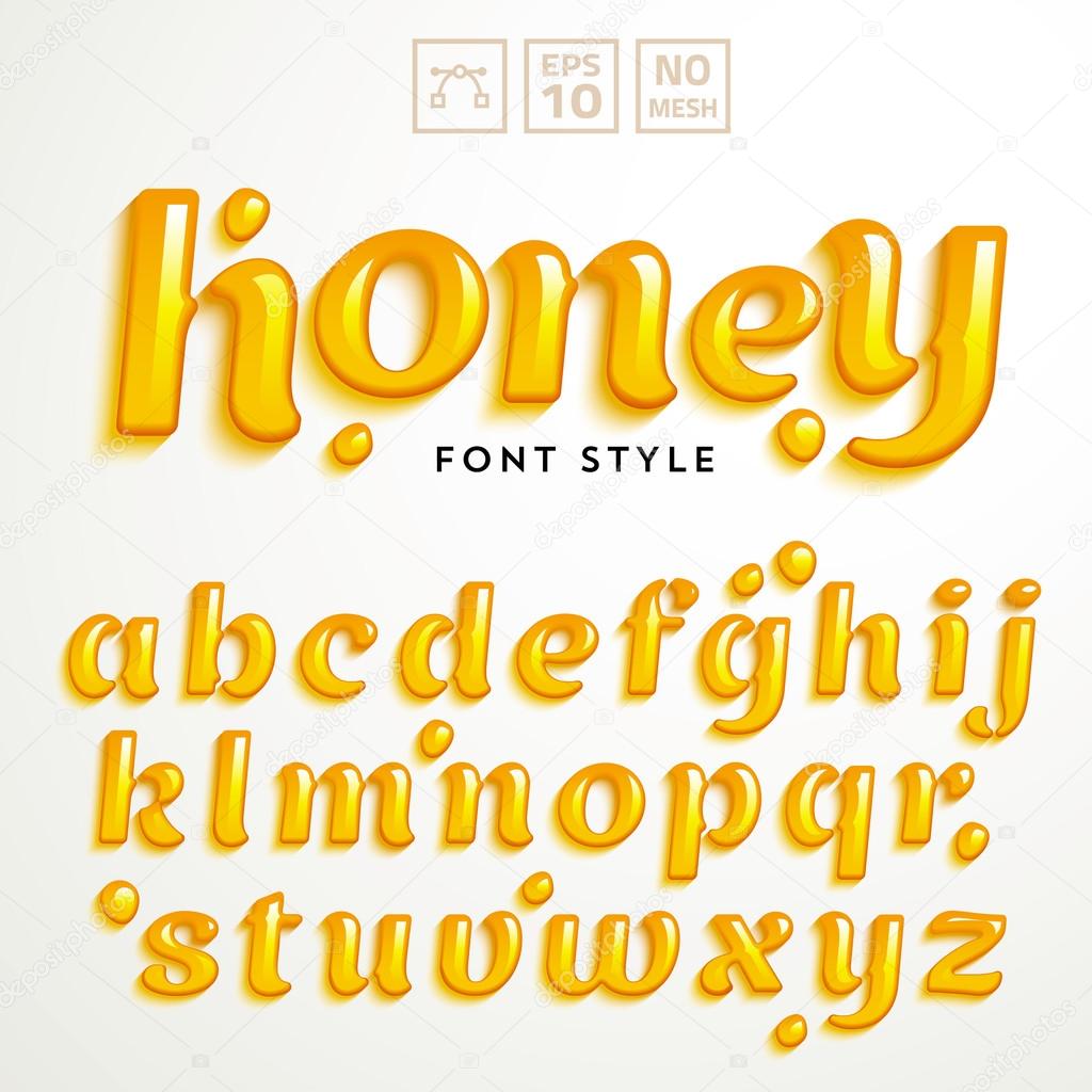 latin alphabet made of honey