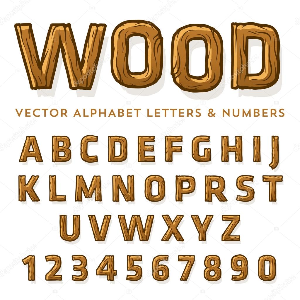 Wooden numbers Royalty Free Vector Image - VectorStock