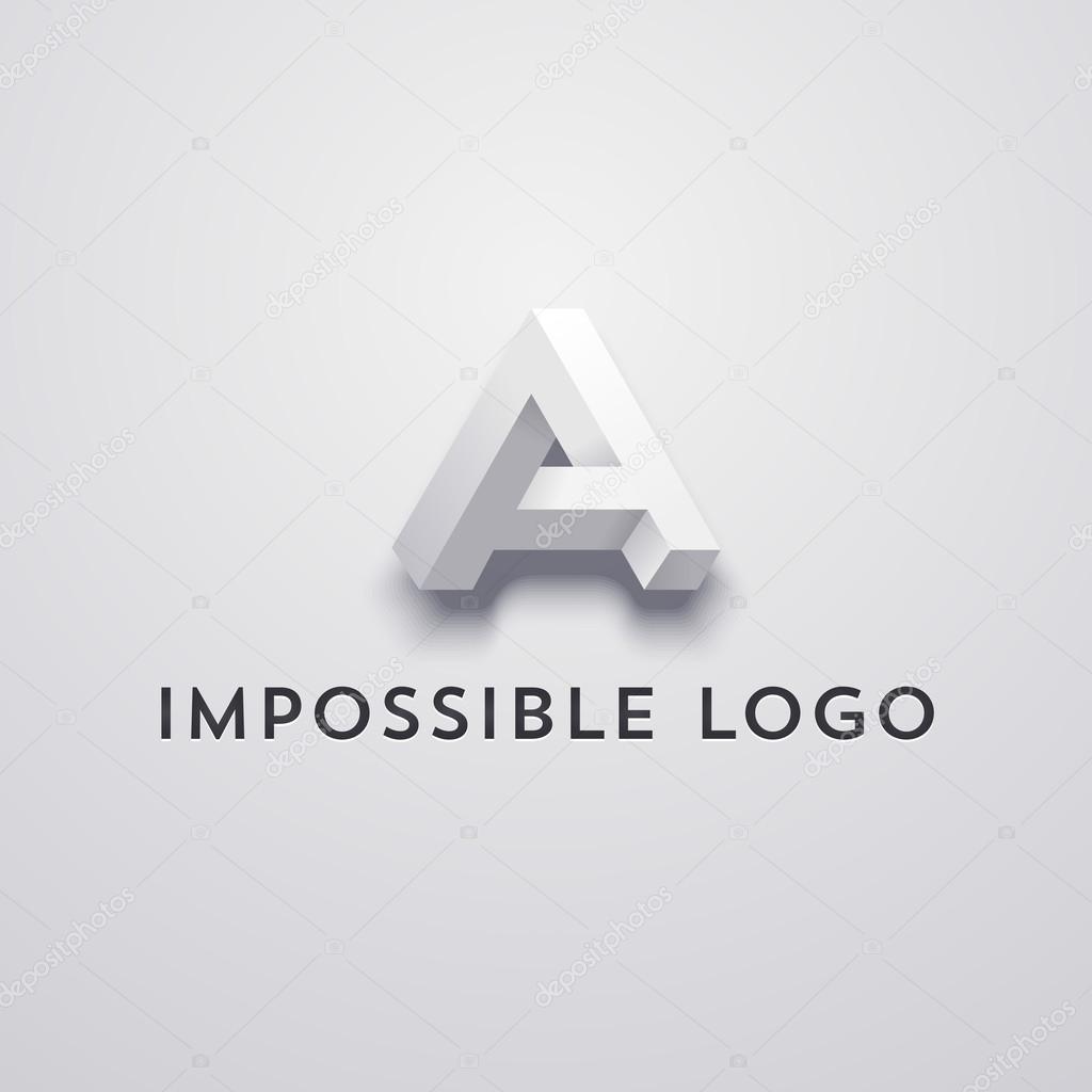 Vector letter A impossible logo optical illusion