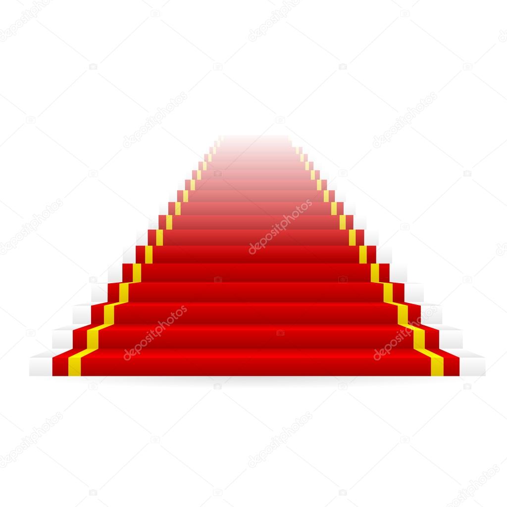 red carpet on stairs