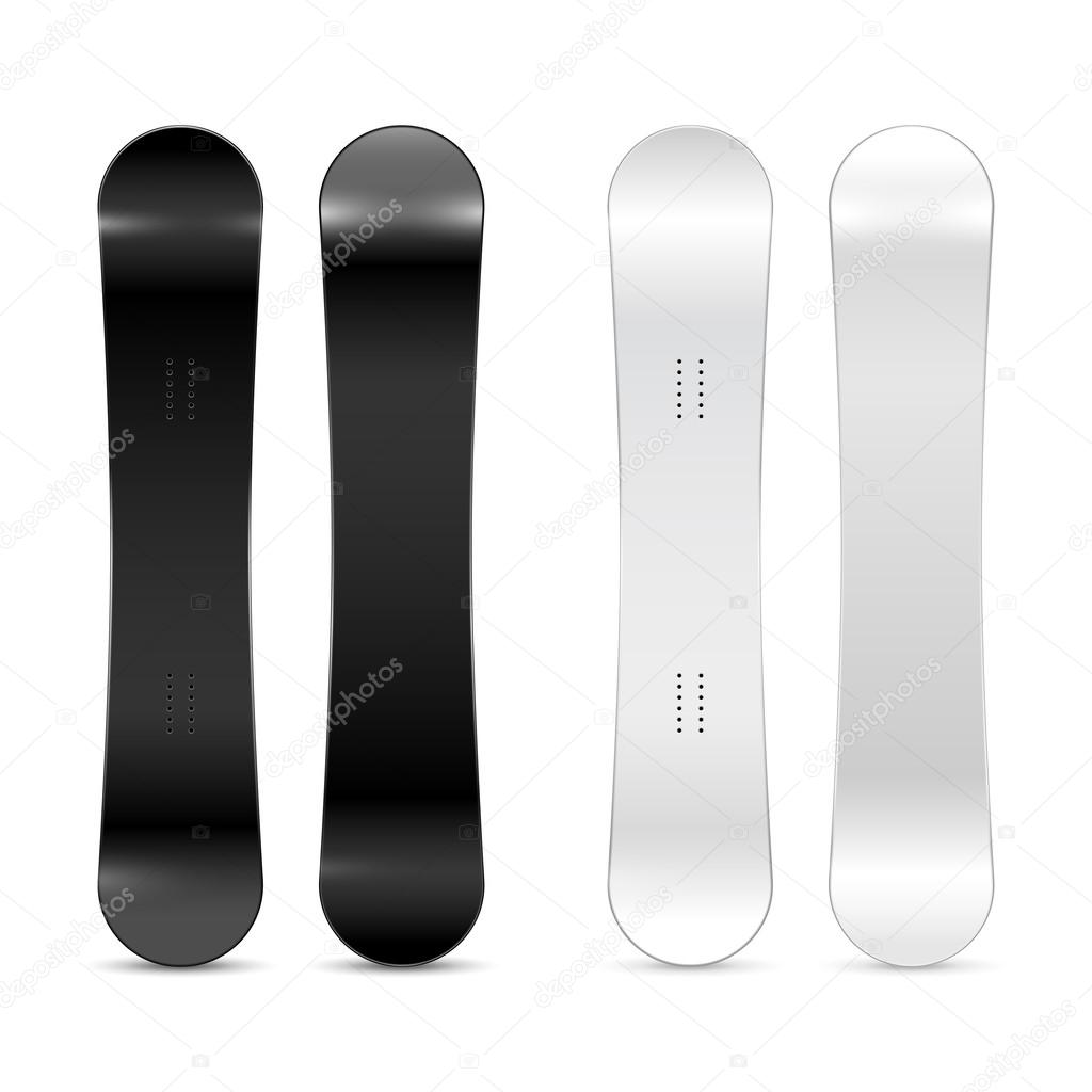 snowboards Black and white