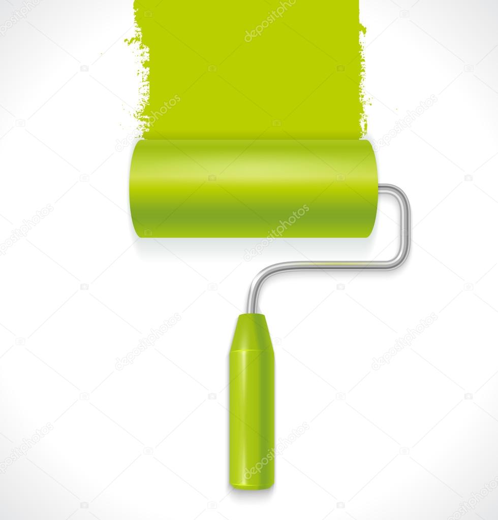 green paint roller