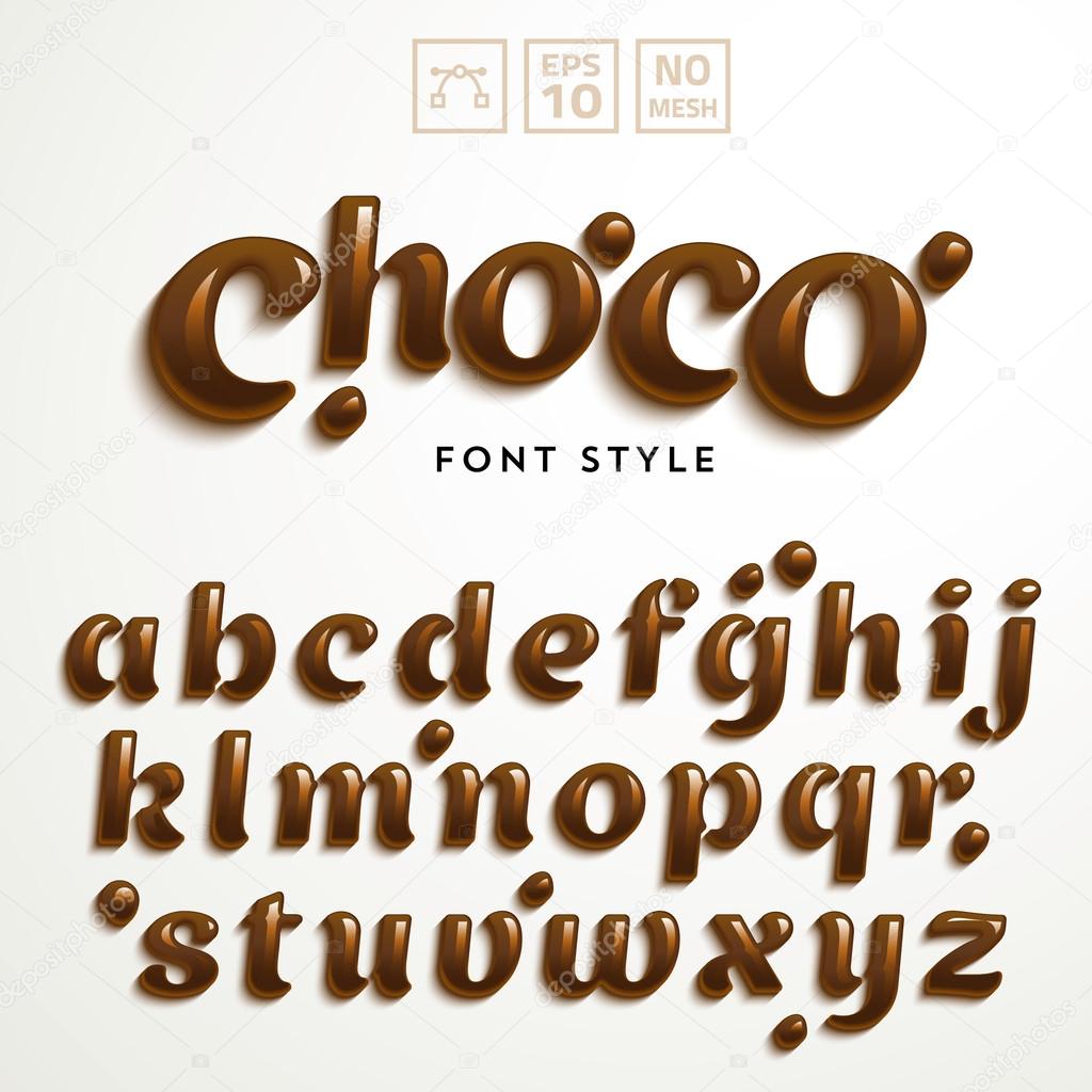 latin alphabet made of chocolate