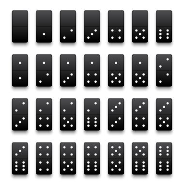 gerçekçi siyah domino parçaları