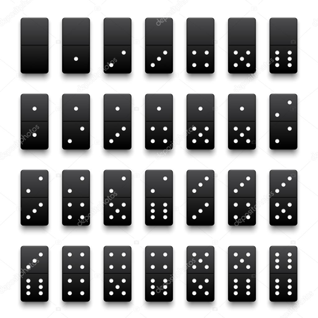 realistic black domino pieces