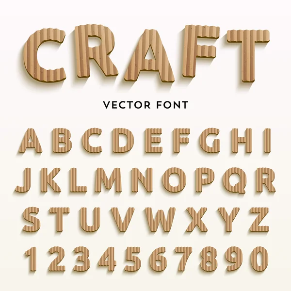 Реалистичный шрифт в стиле бумаги — стоковый вектор