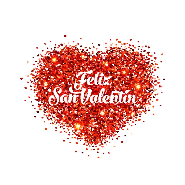 Happy Valentines Day dalam bahasa Spanyol - Stok Vektor