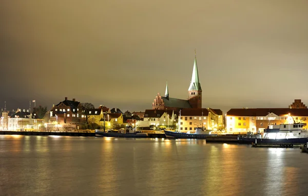 Данія Хельсінгер місто ніч — стокове фото