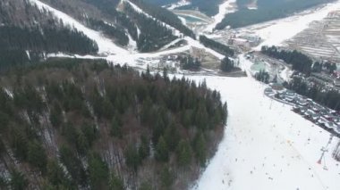 Ski Resort #17, hava, dron Panoraması Bukovel