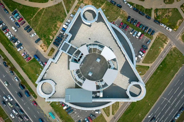 An abstract top view on a building roof
