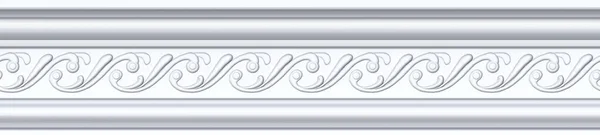 Seamless Pattern White Classic Mold Cornice Classic Floral Ornament Interior — Stock Photo, Image