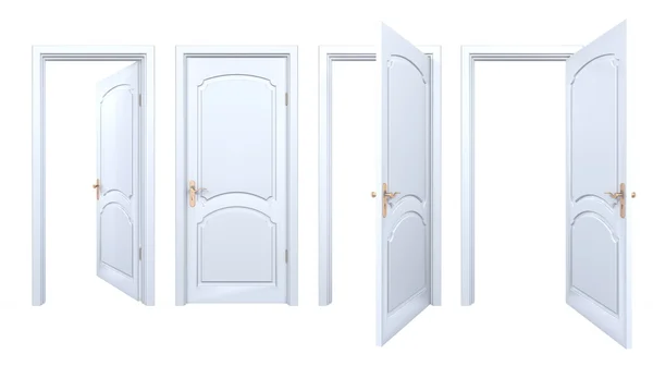 Collection of isolated white arch doors — Stock Photo, Image