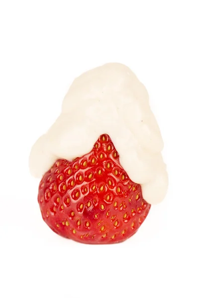 Strawberry with cream vanilia — Stock Photo, Image