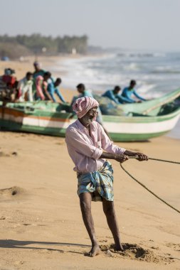Belgesel görüntüleri: balıkçılar Pondichery, Hindistan