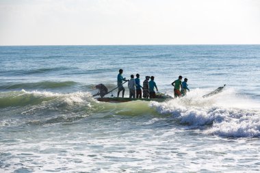 Belgesel görüntüleri: balıkçılar Pondichery, Hindistan