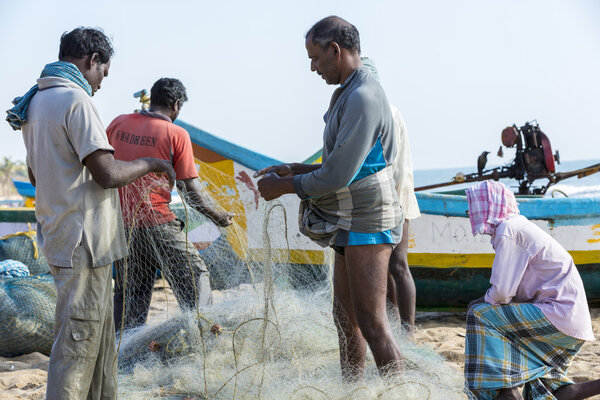 Documentary images : Fishermen at Pondichery, India