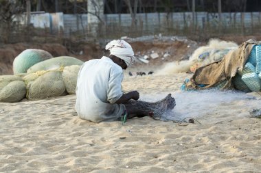 Belgesel görüntüleri: balıkçılar Pondichery, Hindistan