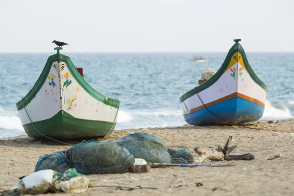 Dokumentarische Bilder: Fischer beim Pondichery, Indien — Stockfoto