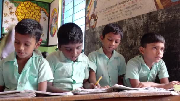 Niños Identificados Niñas Compañeros Clase Uniformes Escolares Del Gobierno Que — Vídeo de stock