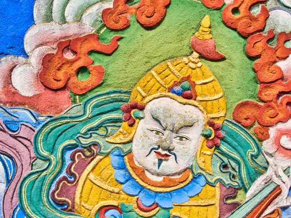Boulaye Frankreich April Circa 2018 Sehr Farbiges Wandgemälde Der Buddhistischen — Stockfoto