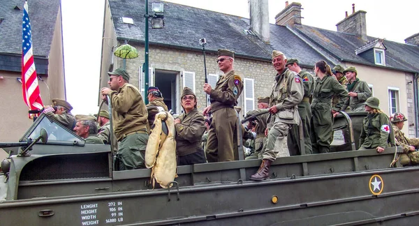 Sainte Mere Eglise Francie Června2019 Oslava Dne Ozbrojené Přistání Konec — Stock fotografie