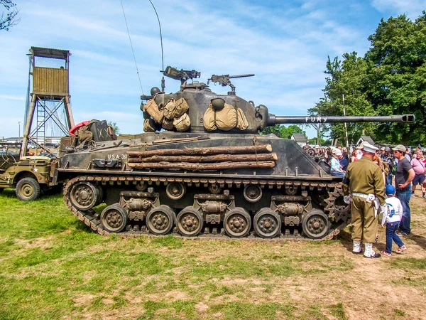 Sainte Mere Eglise Francie Června2019 Oslava Dne Ozbrojené Přistání Konec — Stock fotografie