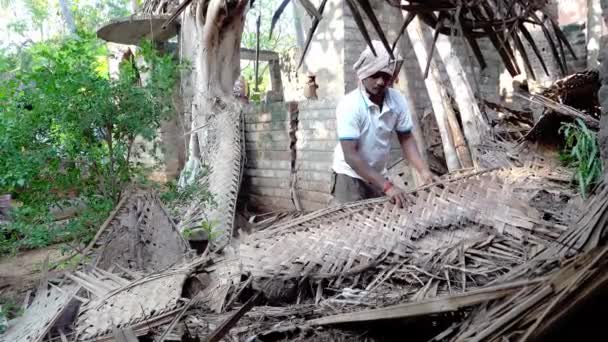 Puducherry Inde Décembre 2018 Des Travailleurs Indiens Non Identifiés Couvraient — Video