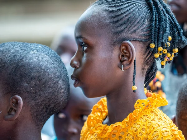 Mbour Senegal Januari Circa 2021 Porträtt Oidentifierade Unga Senegalesiska Barn — Stockfoto