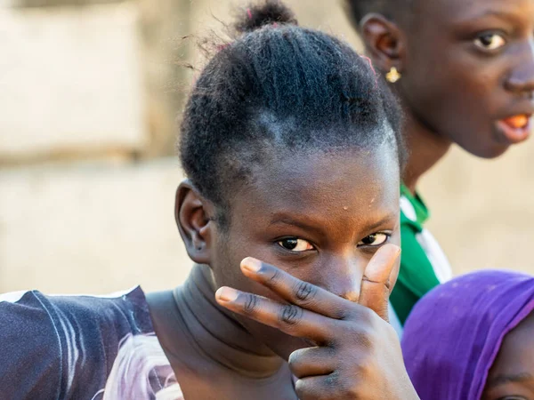 Mbour Senegal Janeiro Circa 2021 Retrato Uma Jovem Criança Senegalesa — Fotografia de Stock