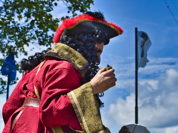 Yainville Francja Lipiec 2019 Aktor Historycznym Kostiumie Pirata Świeżym Powietrzu — Zdjęcie stockowe