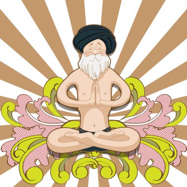 Yaşlı adam yogi Padmasana poz