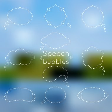 Kontur konuşma balonları kümesi.